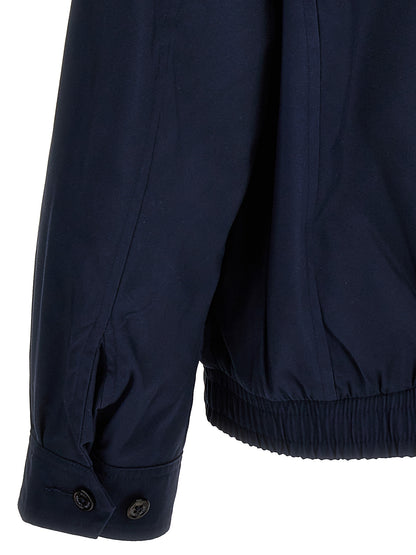 Blue Polyester Full-Length Jacket