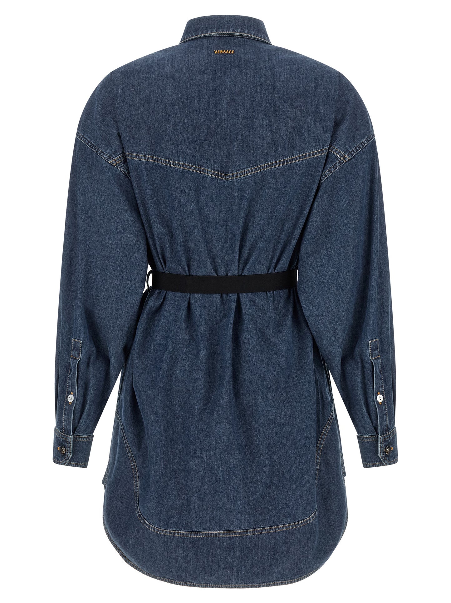 Blue Cotton Short Dress