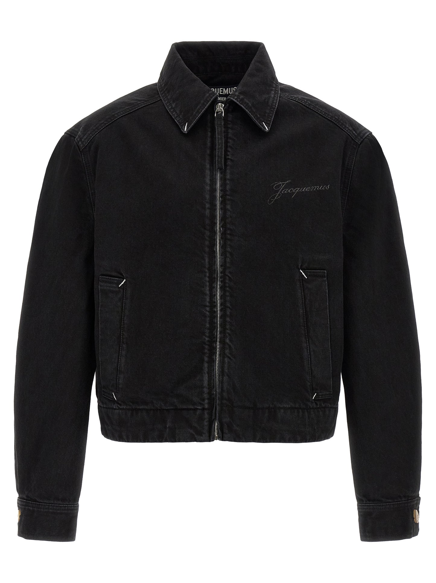 Black Cotton Denim Jacket