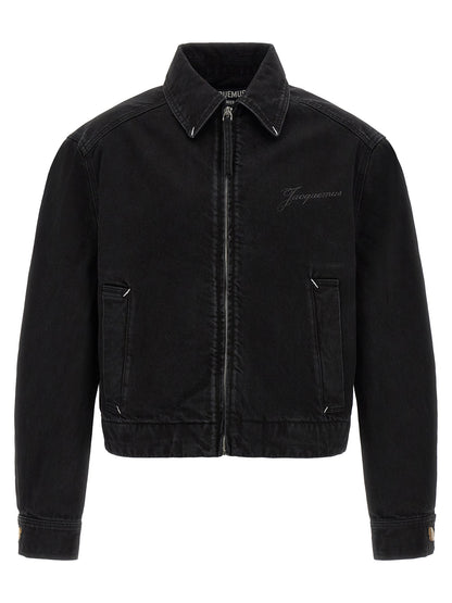 Black Cotton Denim Jacket