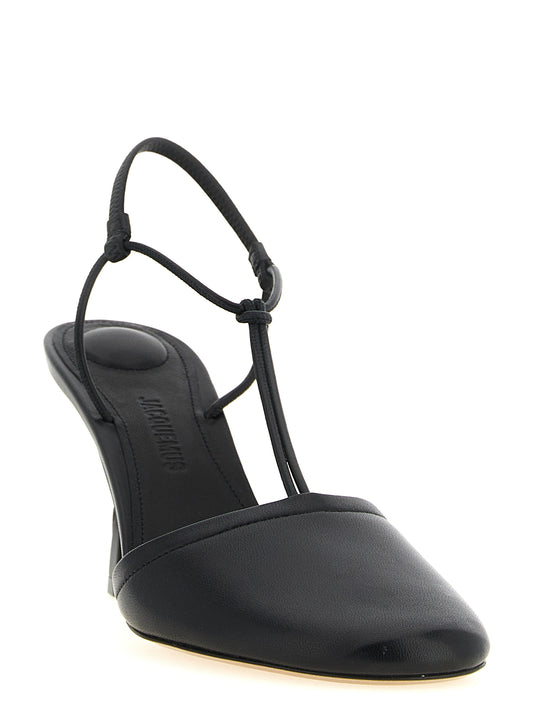 Black Lamb Leather High Heel Pumps