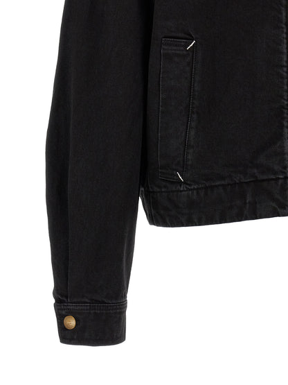 Black Cotton Denim Jacket