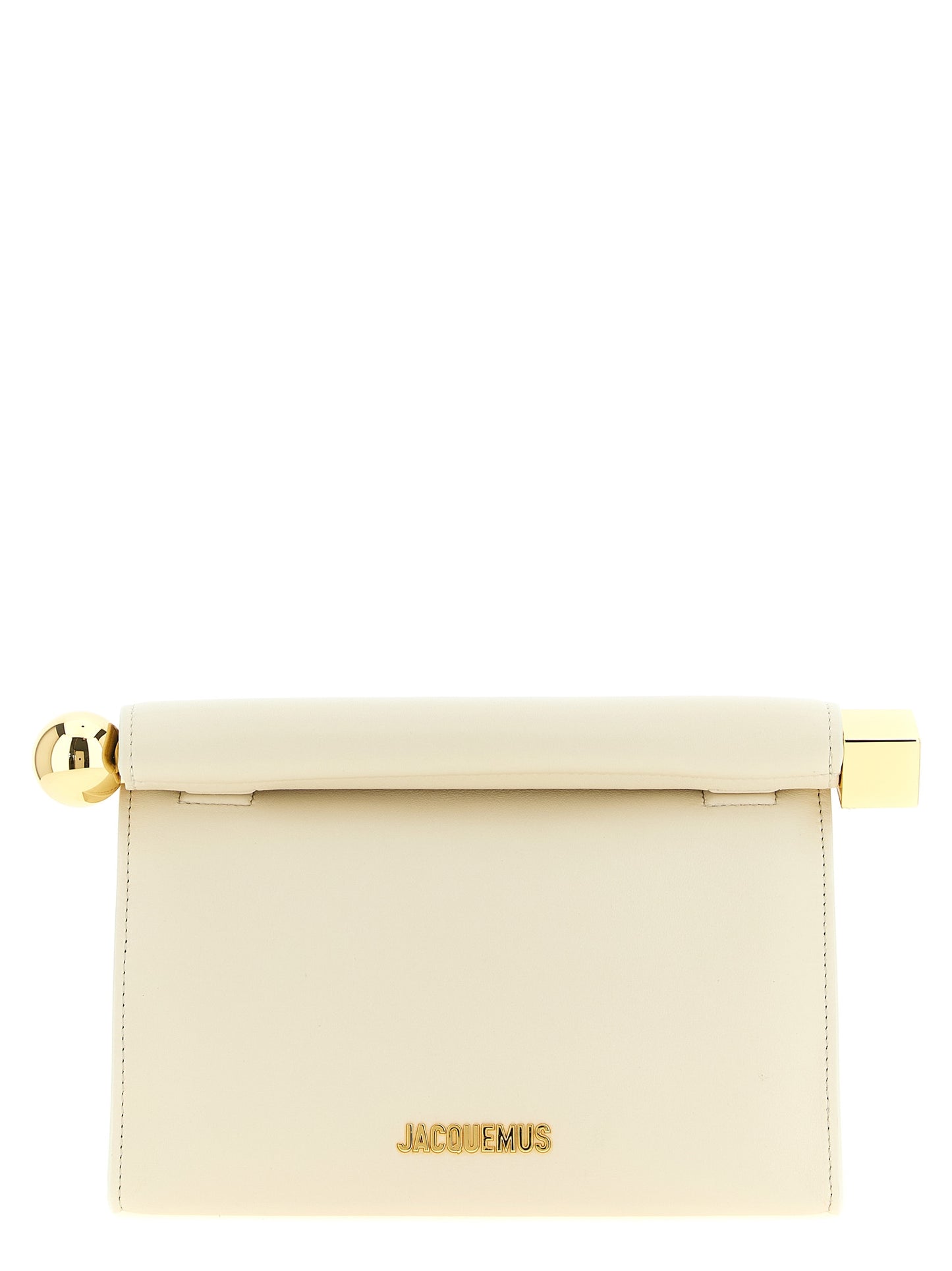 White Lamb Leather Clutch Bag