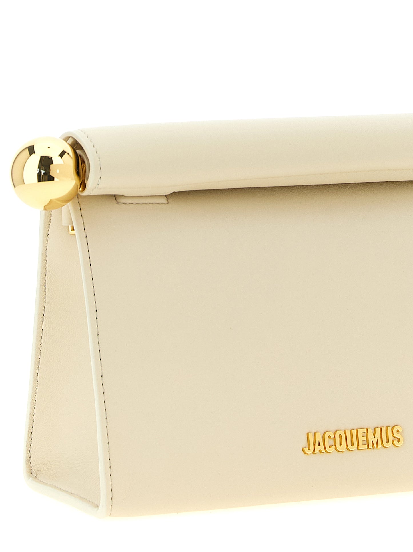 White Lamb Leather Clutch Bag