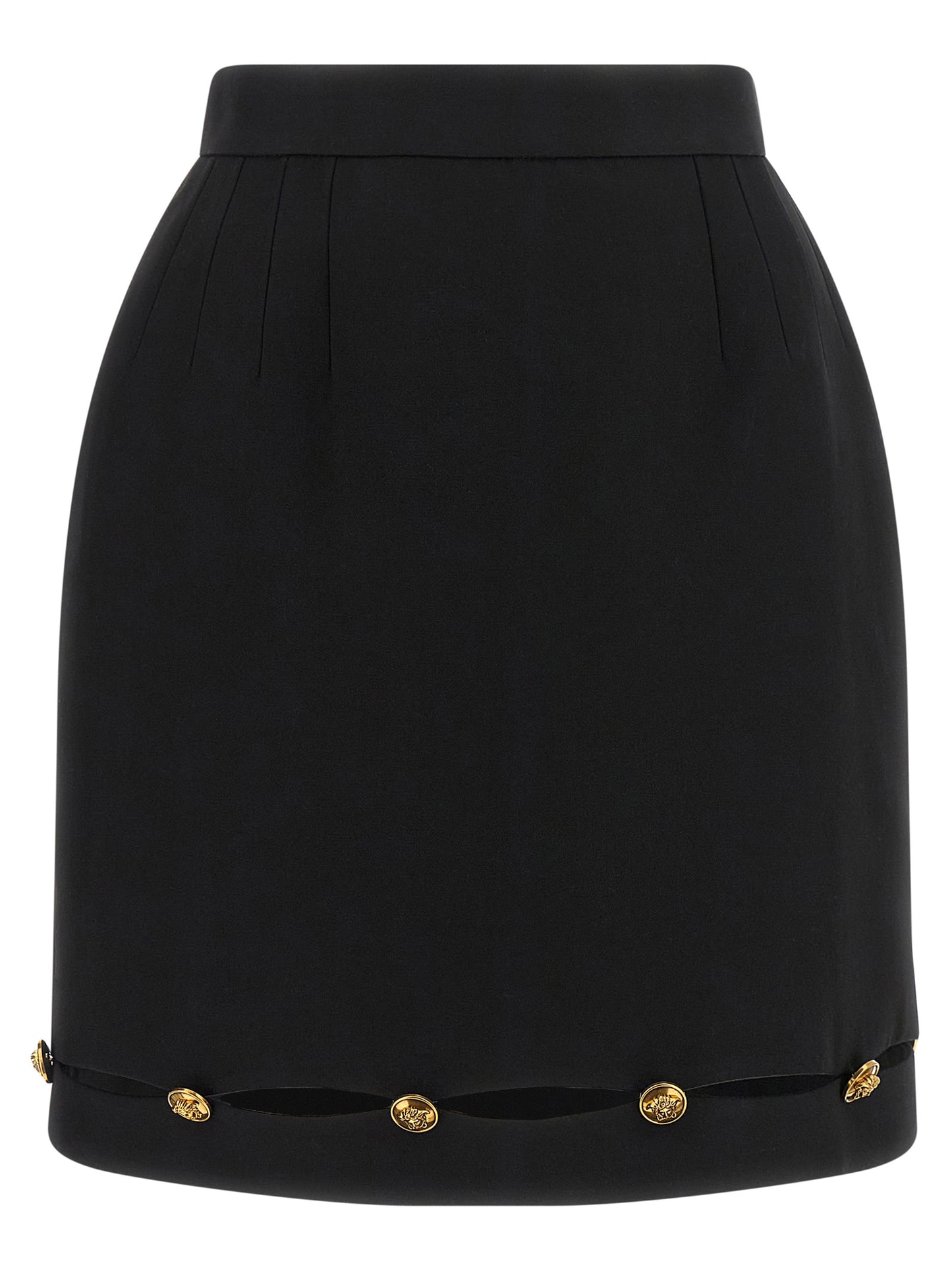 Black Virgin Wool Long Skirt