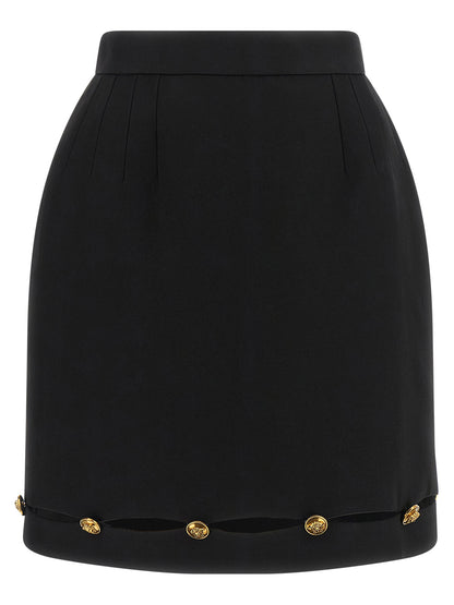 Black Virgin Wool Long Skirt