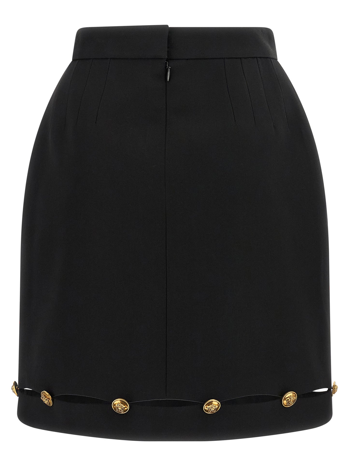Black Virgin Wool Long Skirt