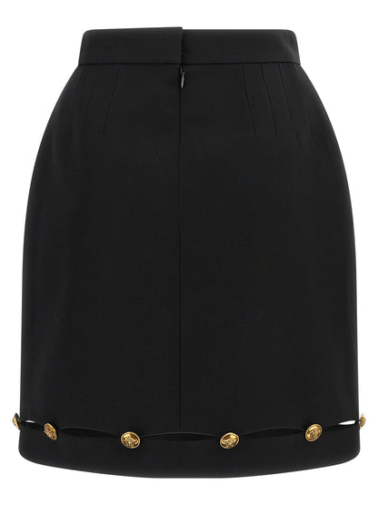 Black Virgin Wool Long Skirt