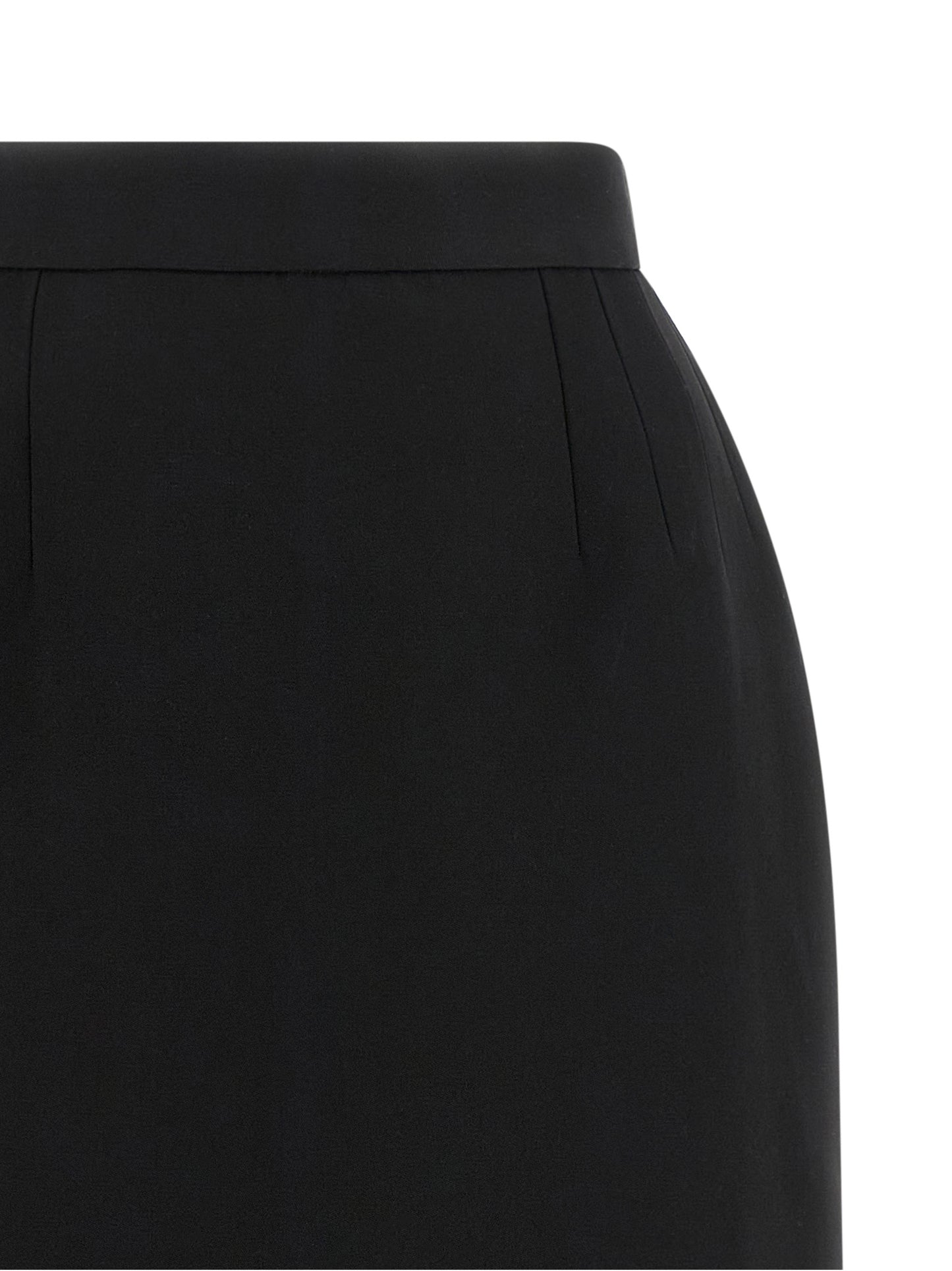 Black Virgin Wool Long Skirt