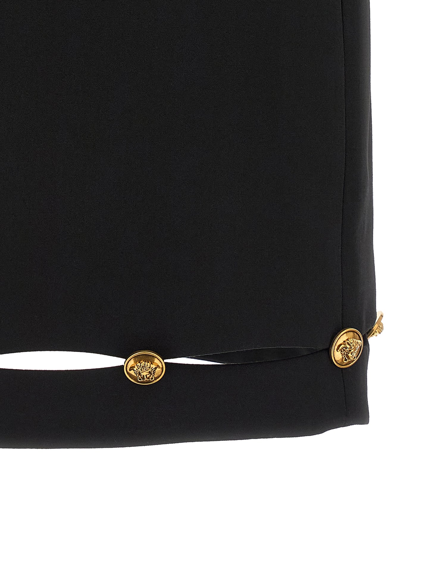 Black Virgin Wool Long Skirt