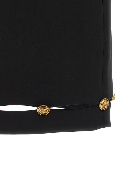 Black Virgin Wool Long Skirt