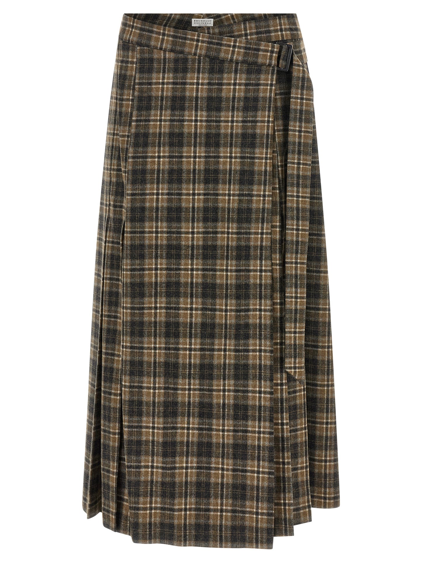 Brown Virgin Wool Mini Skirt