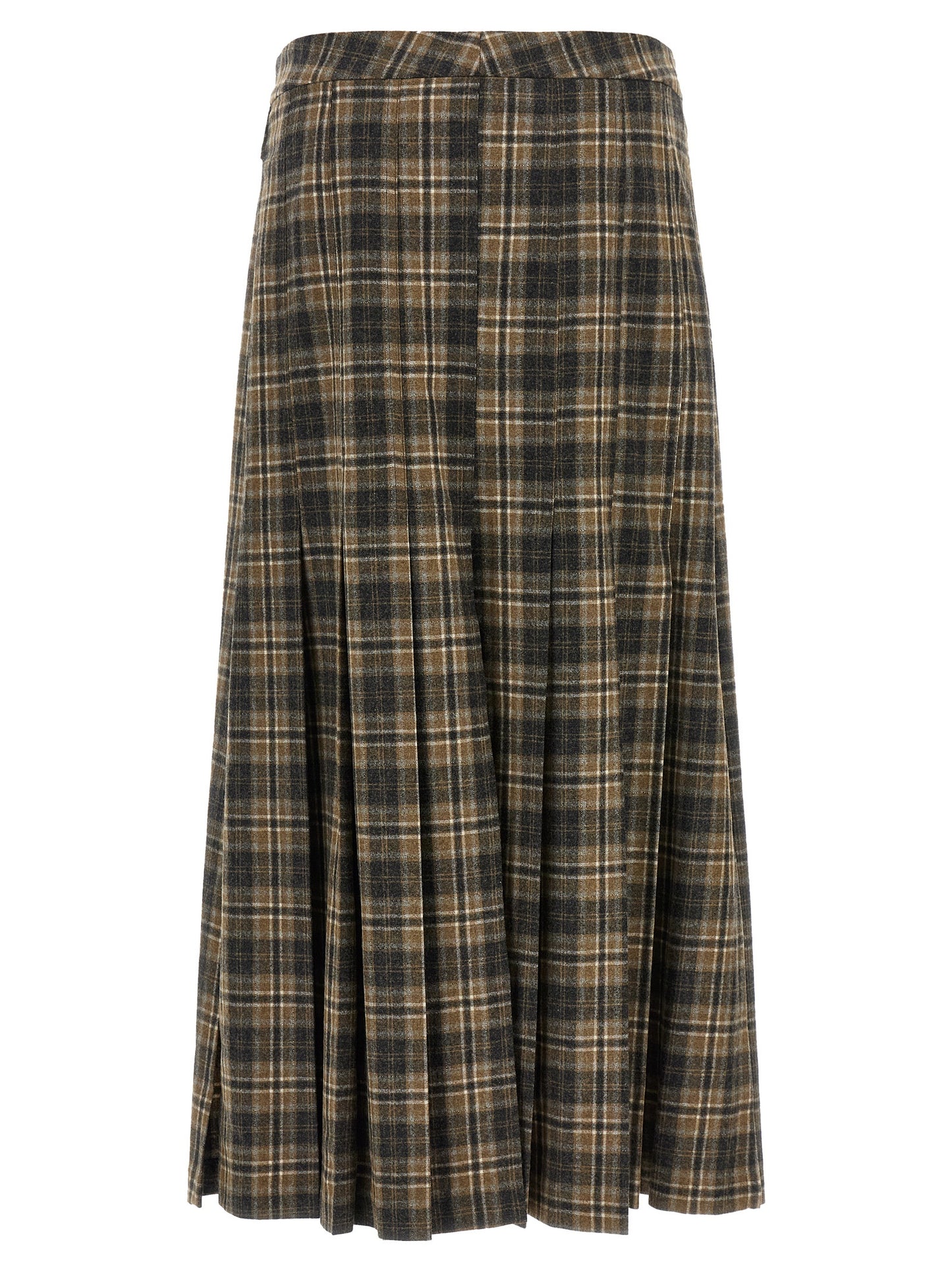 Brown Virgin Wool Mini Skirt