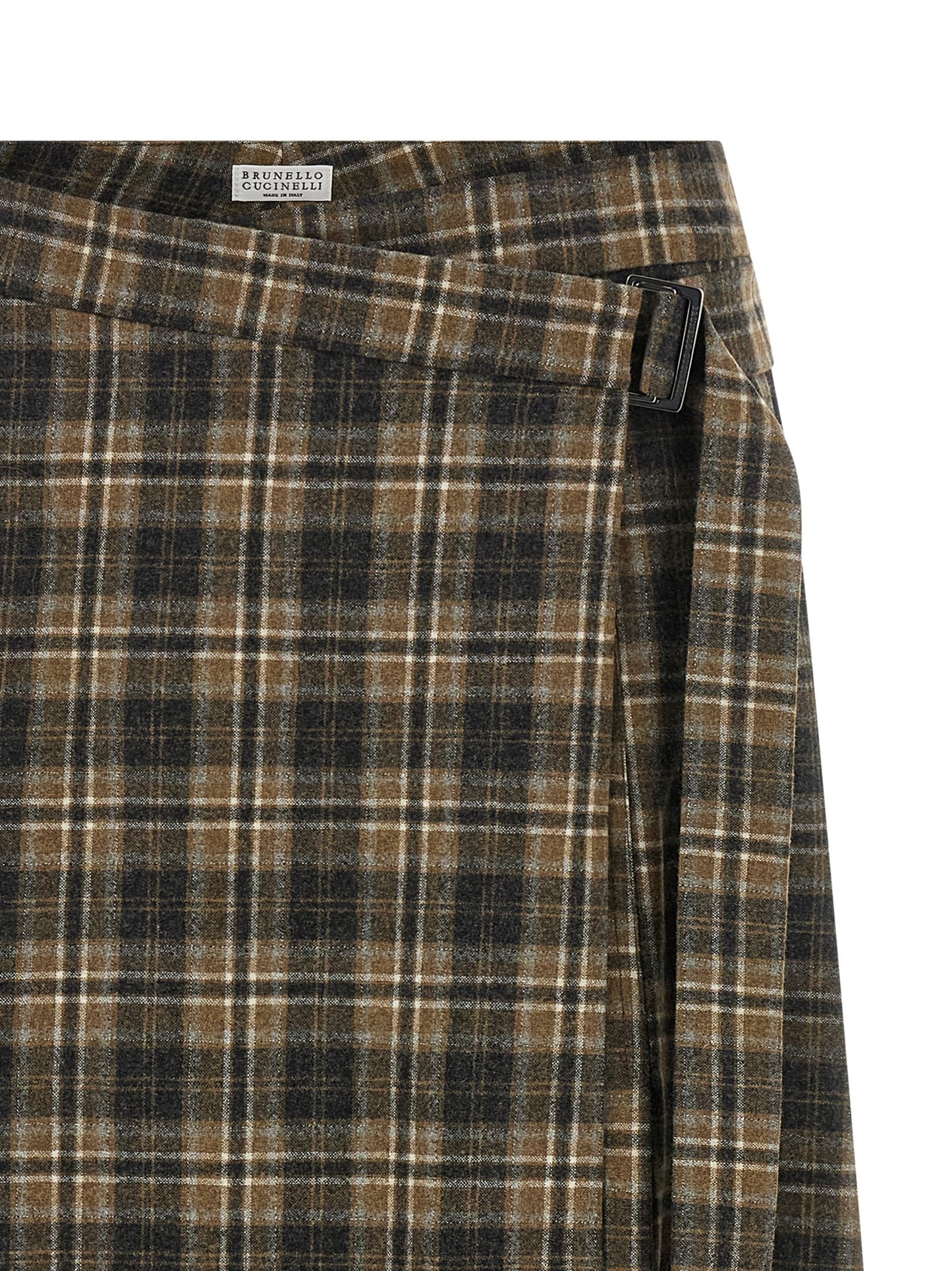 Brown Virgin Wool Mini Skirt