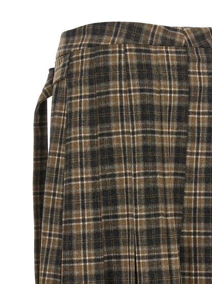 Brown Virgin Wool Mini Skirt