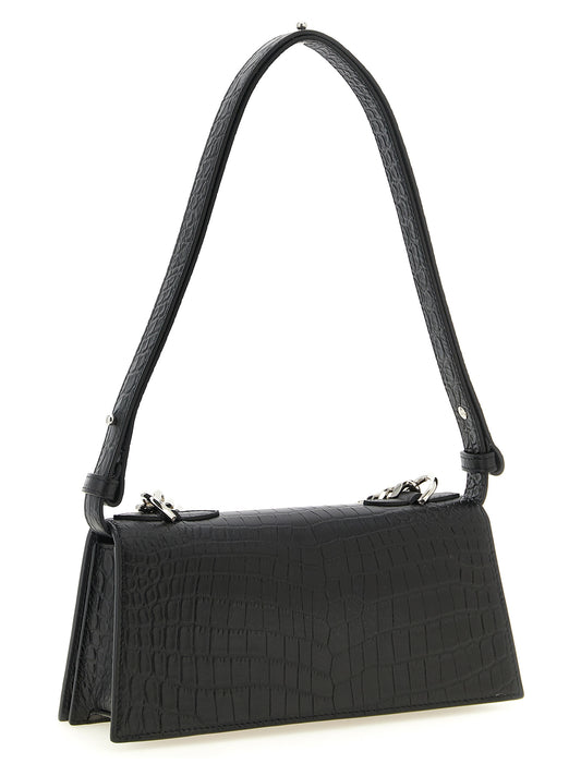 Black Calfskin Shoulder Bag
