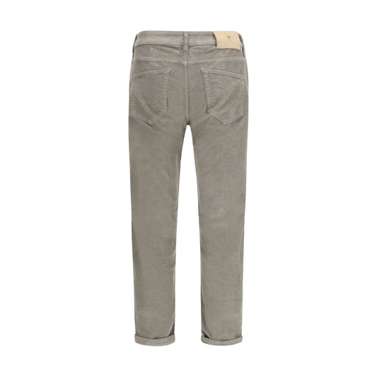 Gray Cotton Casual Pants