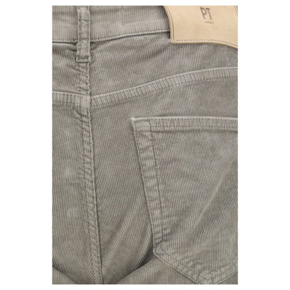 Gray Cotton Casual Pants