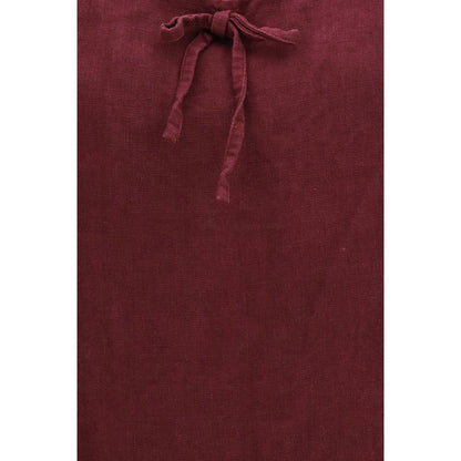Bordeaux Linen Casual Dress