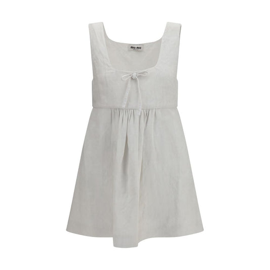 White Linen Casual Dress
