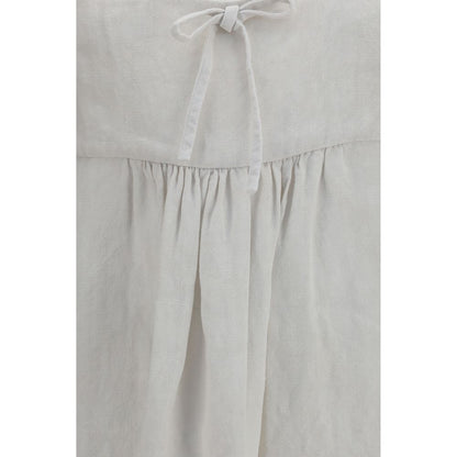 White Linen Casual Dress