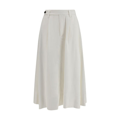 White Viscose Long Skirt