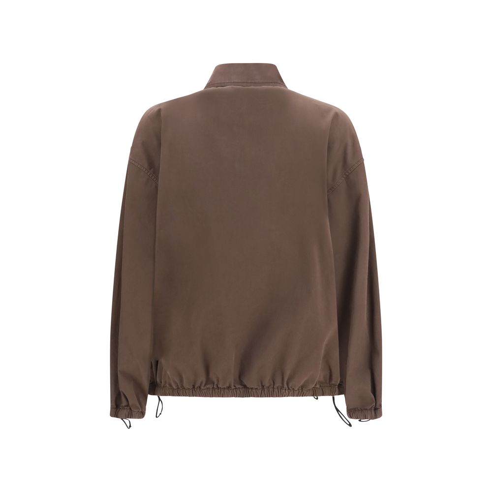 Brown Cotton Full-Length Jacket