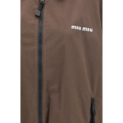 Brown Cotton Full-Length Jacket