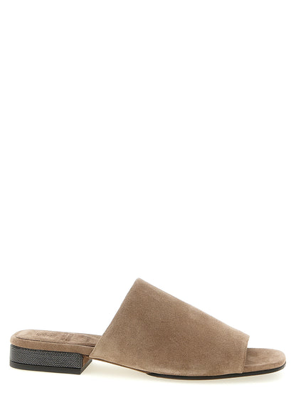 Brown Calfskin Slides