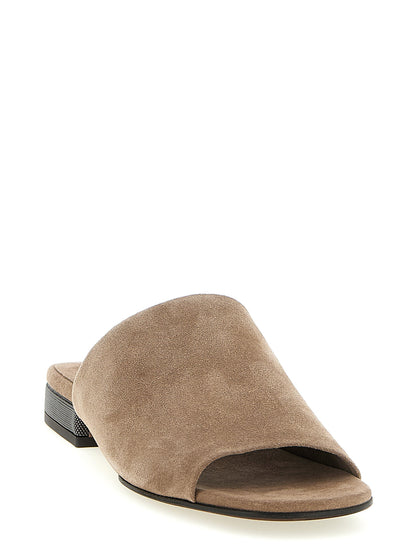 Brown Calfskin Slides