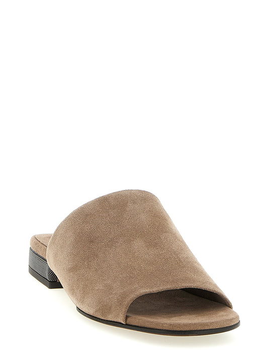 Brown Calfskin Slides