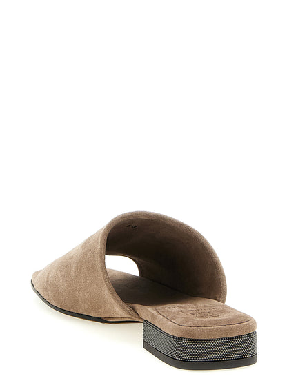 Brown Calfskin Slides