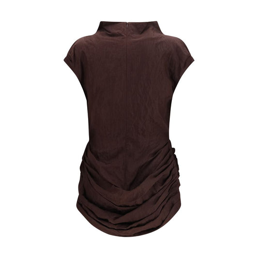 Brown Cotton Casual Dress