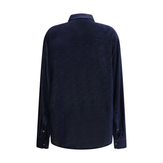 Blue Silk Dress Shirt