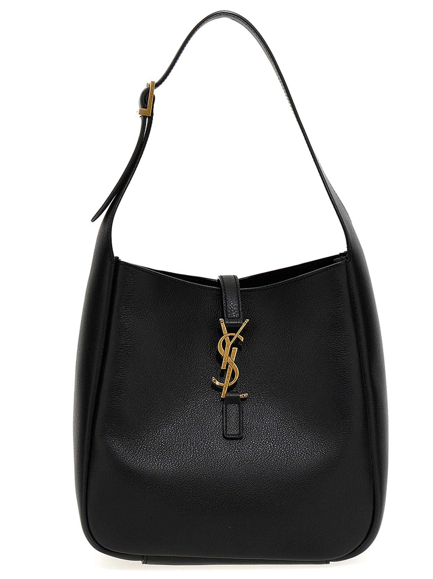 Black Calfskin Shoulder Bag
