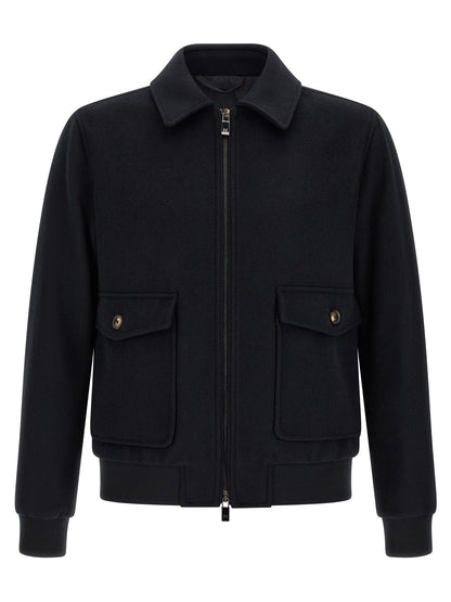 Black Wool Bomber