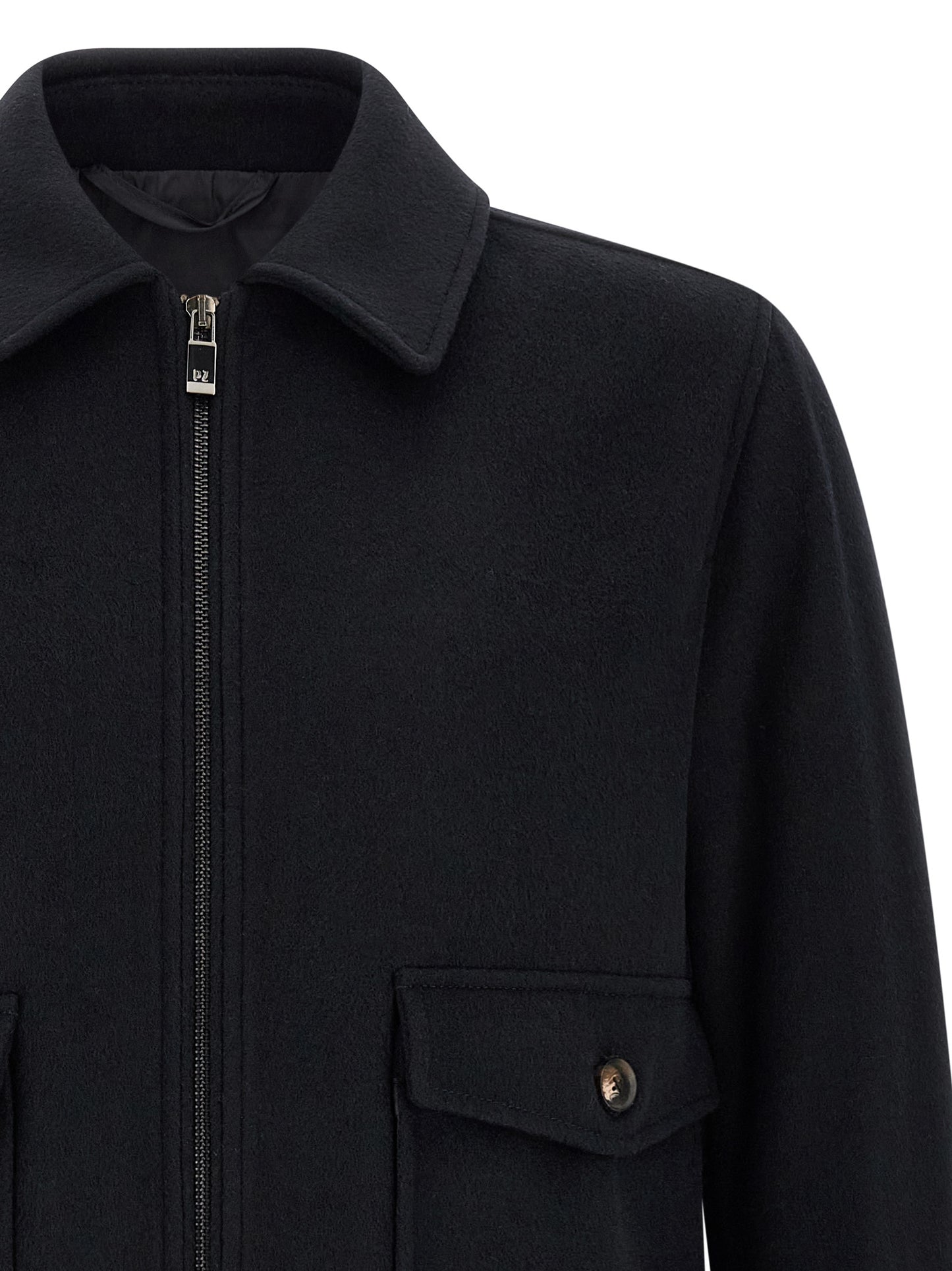 Black Wool Bomber