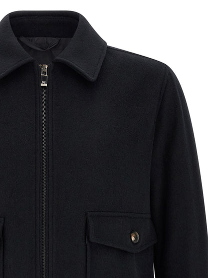 Black Wool Bomber