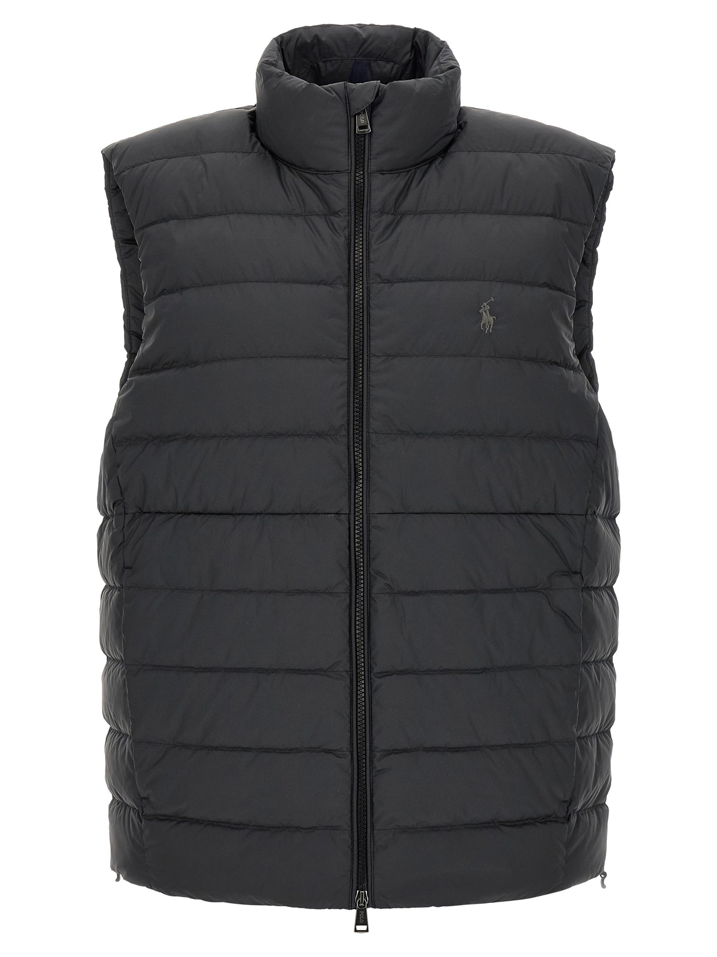 Black Polyester Sleeveless Jacket