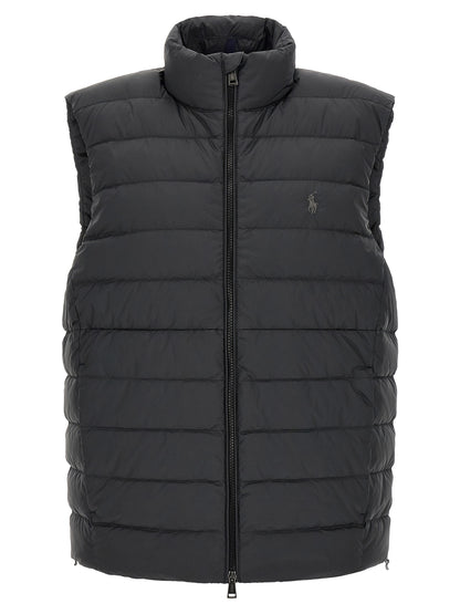 Black Polyester Sleeveless Jacket