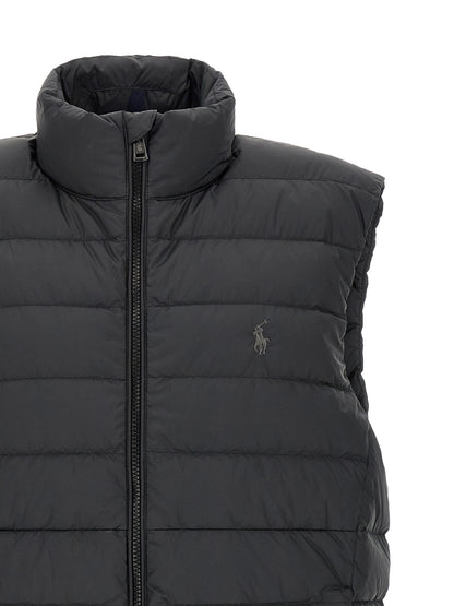 Black Polyester Sleeveless Jacket