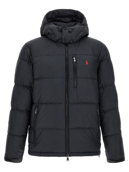 Black Polyester Full-Length Jacket