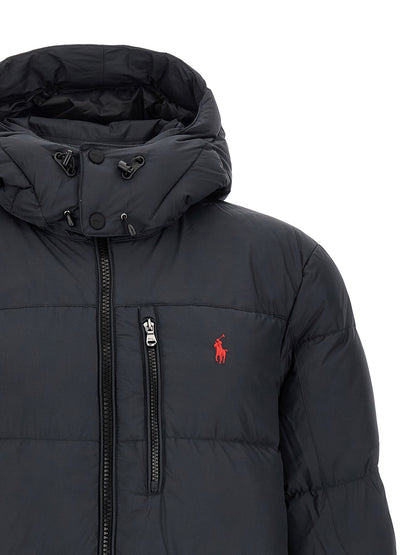 Black Polyester Full-Length Jacket