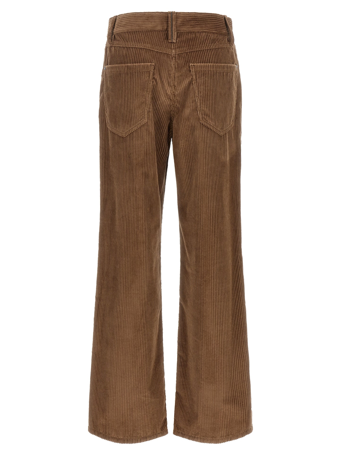 Brown Cotton Casual Pants