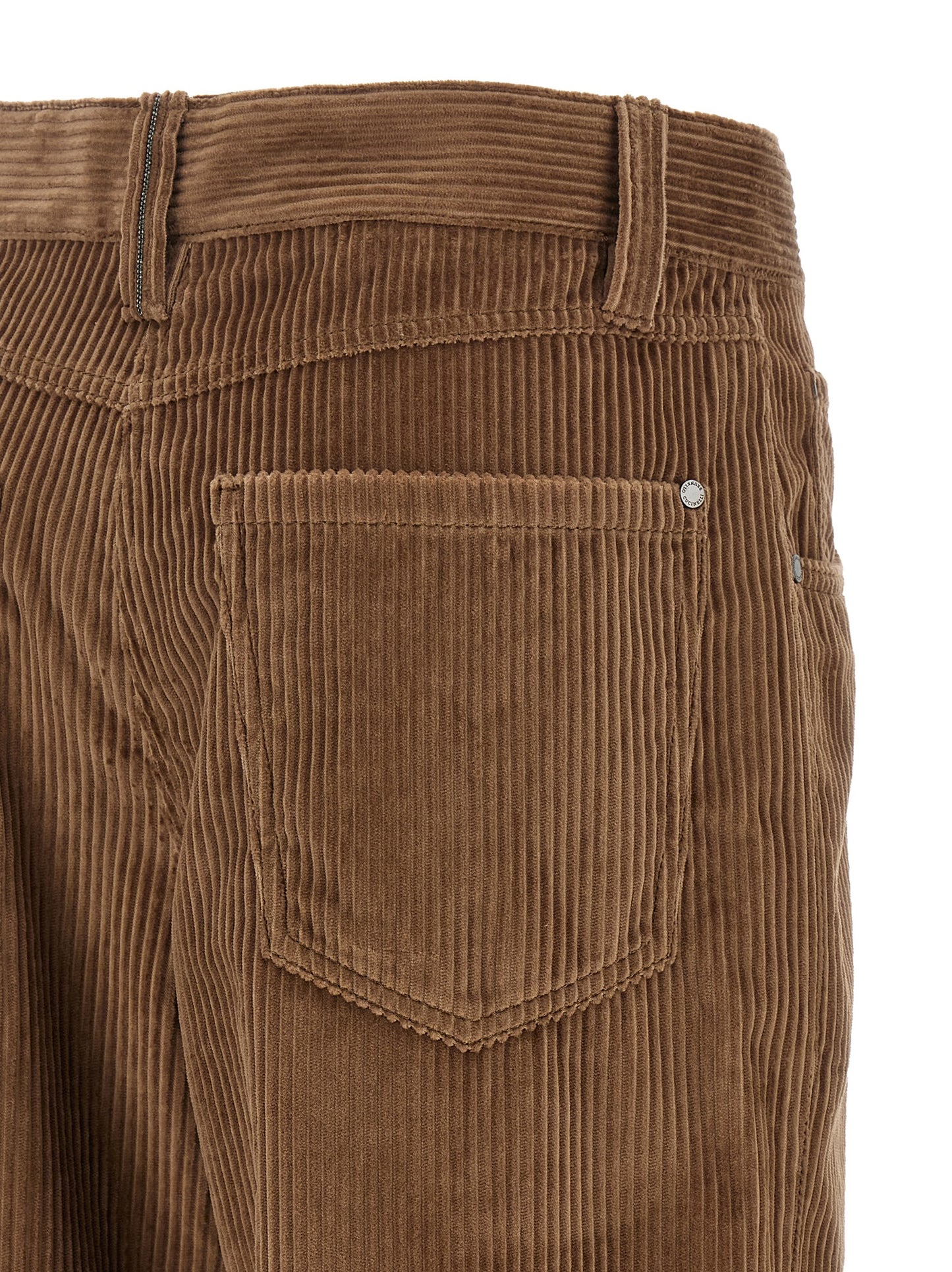 Brown Cotton Casual Pants