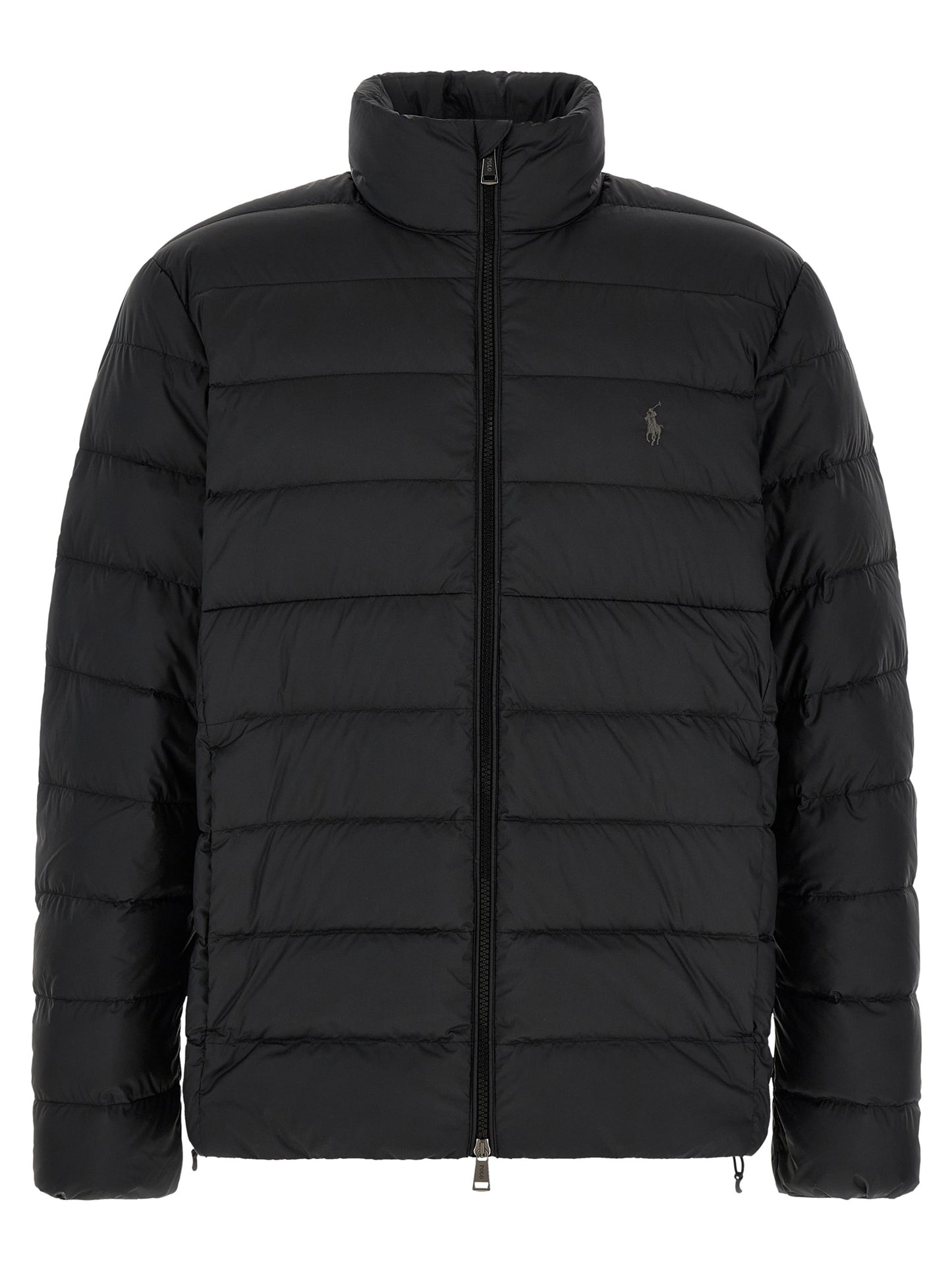 Black Polyester Full-Length Jacket