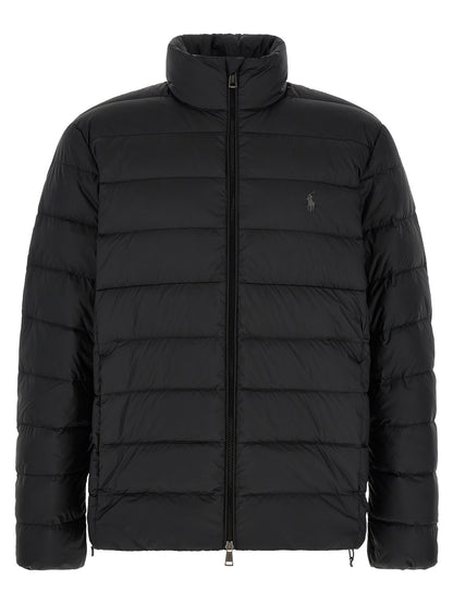 Black Polyester Full-Length Jacket