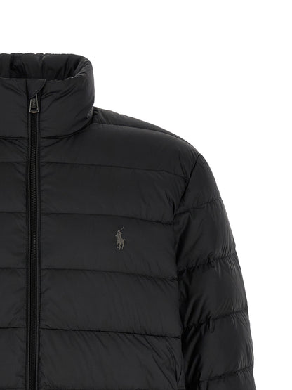 Black Polyester Full-Length Jacket