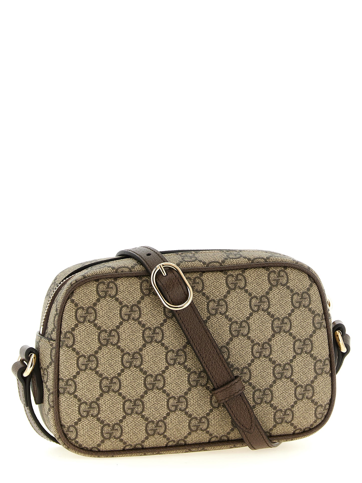 Brown Polyethylene Crossbody Bag