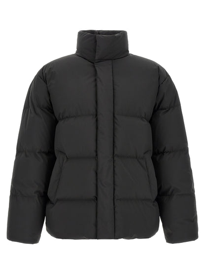 Black Polyester Full-Length Jacket